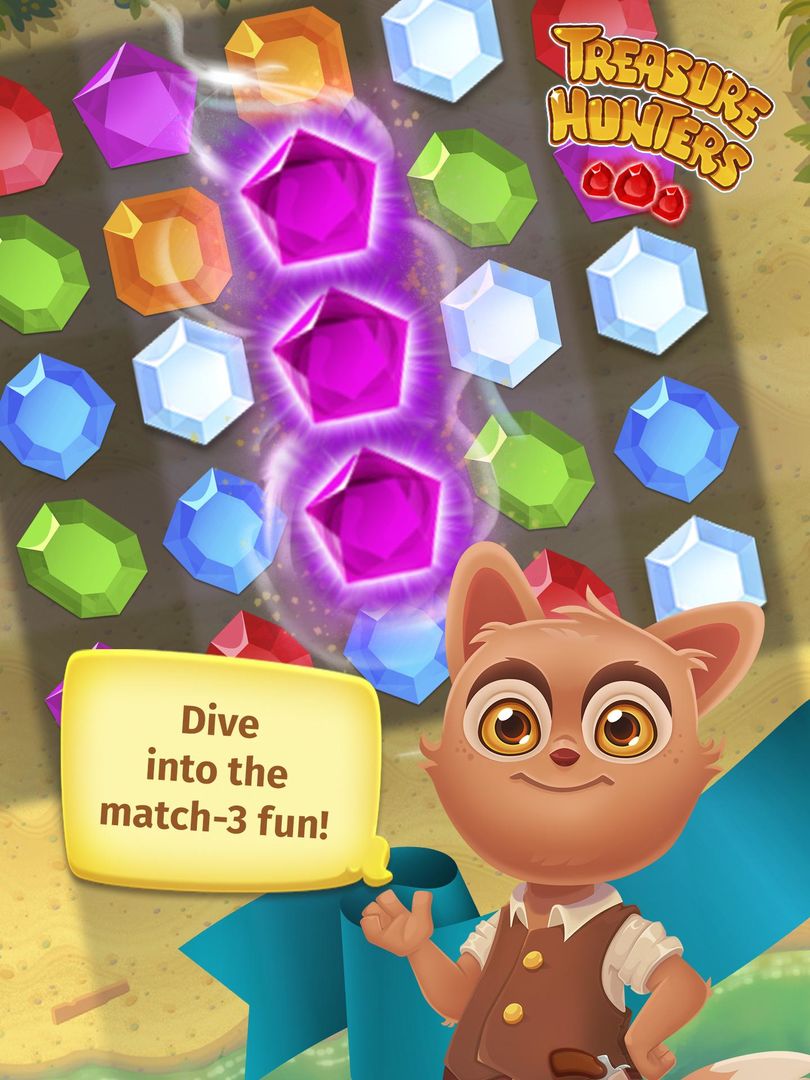 Screenshot of Treasure Hunters: free match3 gems