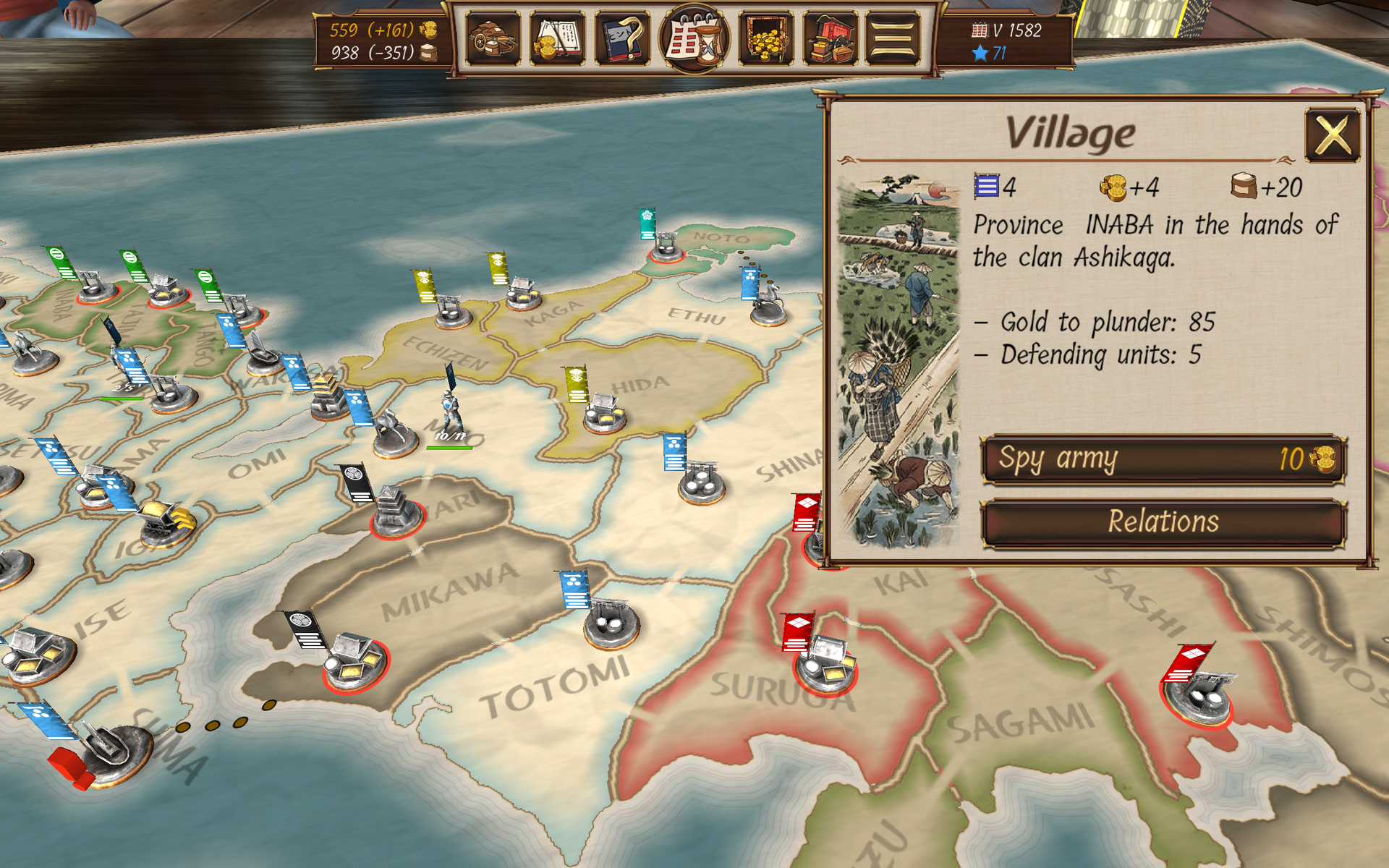 Shogun's Empire: Hex Commander Game Screenshot
