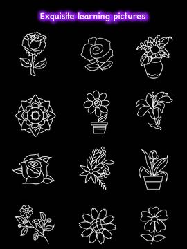 Learn To Draw Glow Flower Game Screenshot
