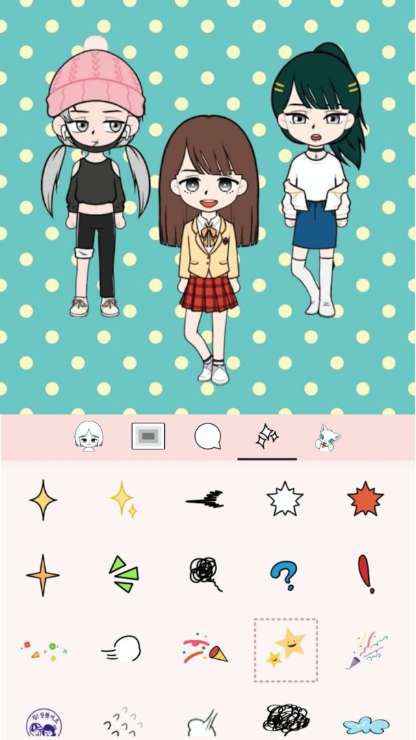 Screenshot of K-pop Webtoon Character Girls