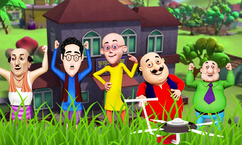 Cuplikan Layar Game Motu Patlu Mow My Garden