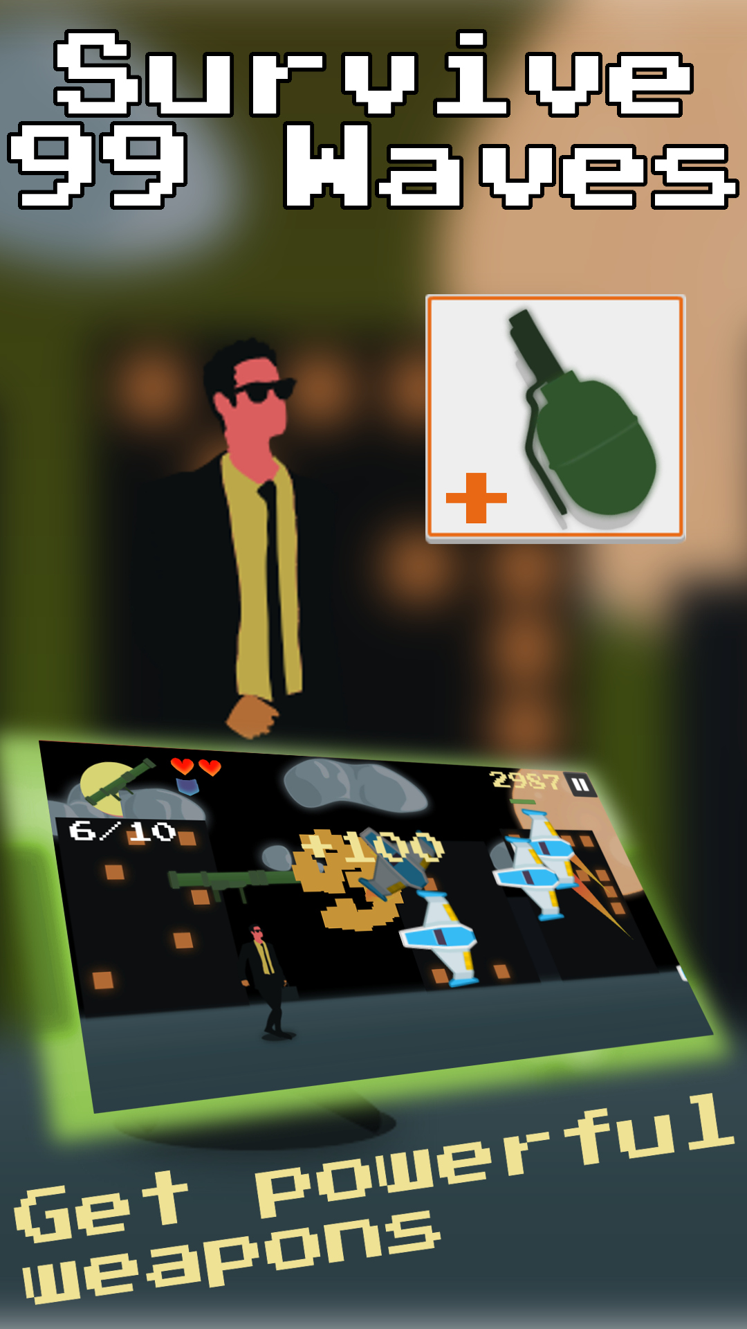 Survive 99 Waves Game Screenshot