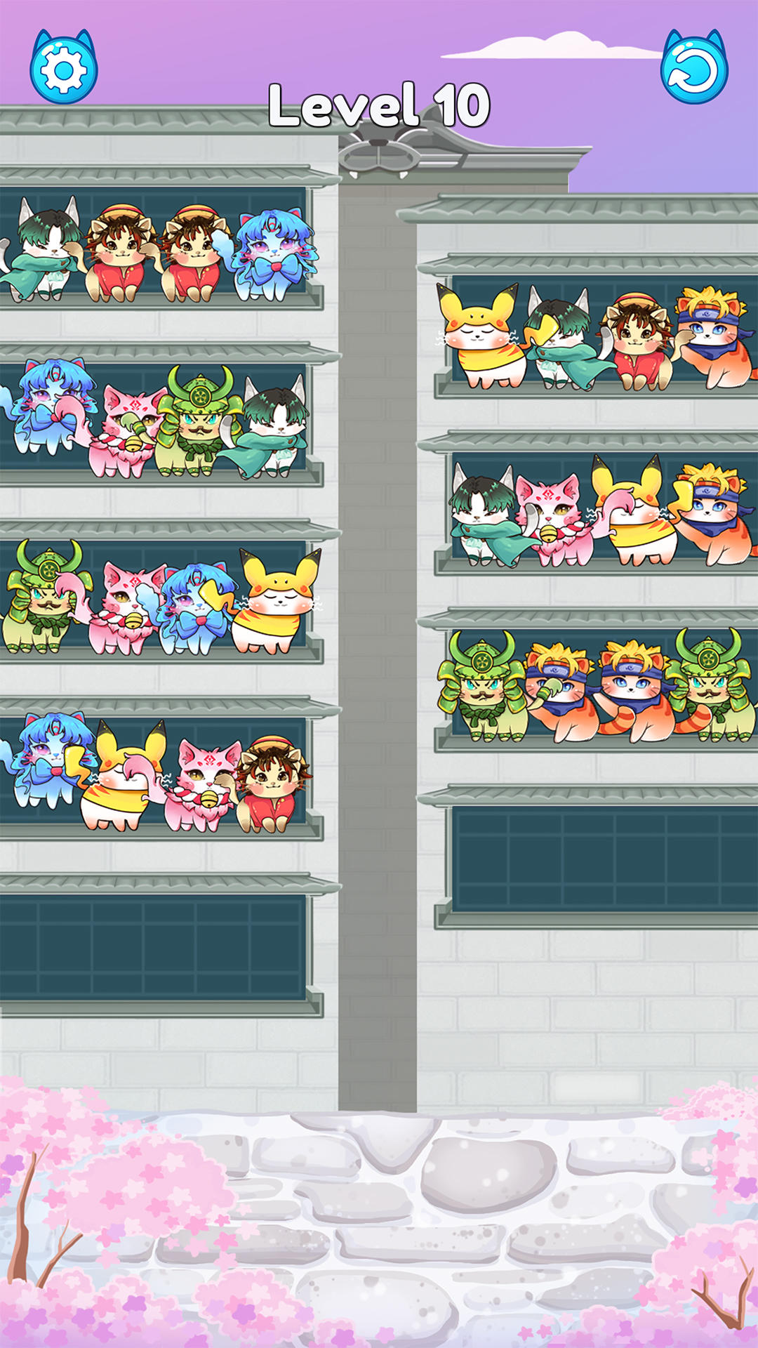 猫の並べ替え色：クラシックパズル ゲームのスクリーンショット