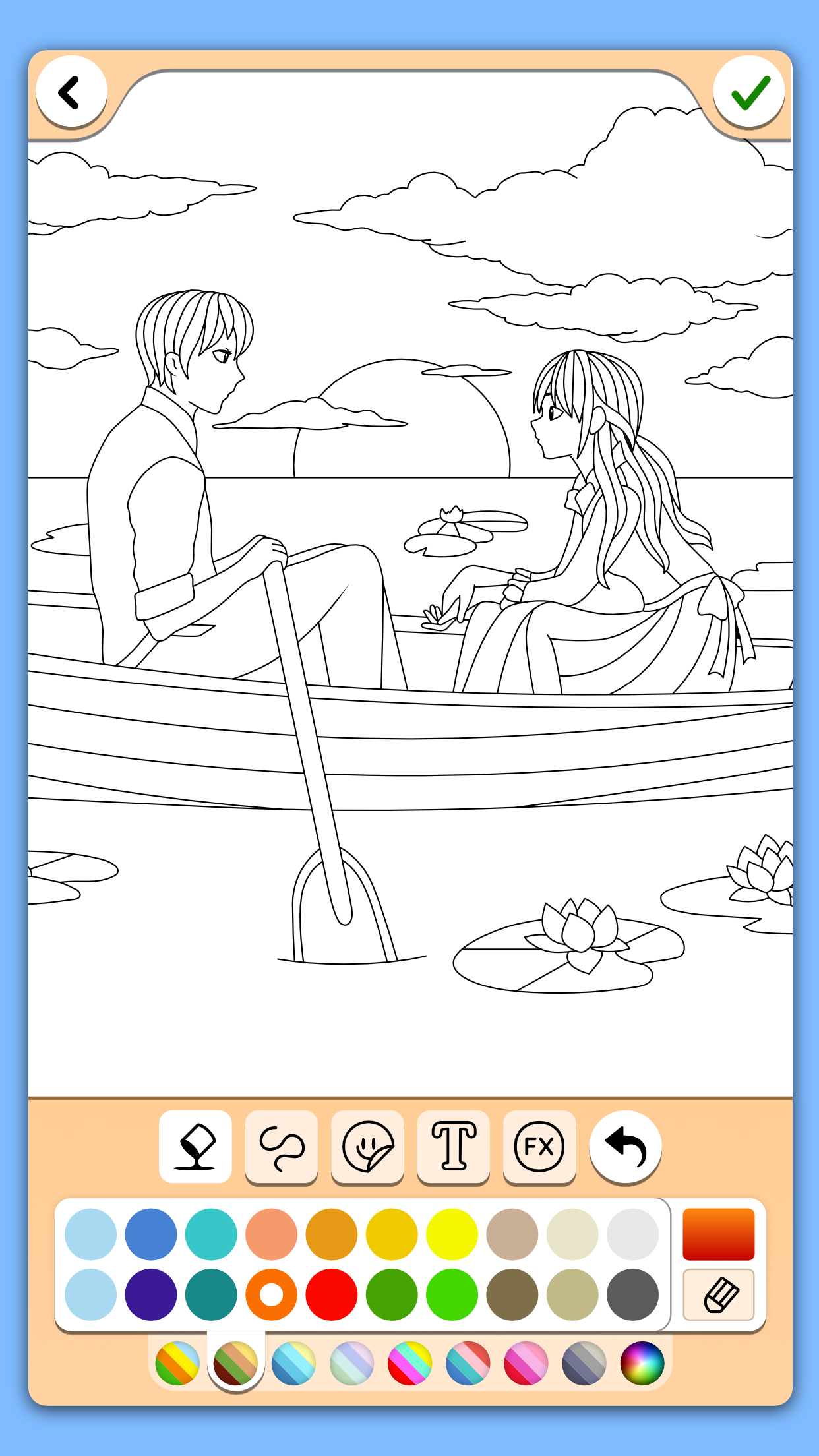 Valentines love coloring book Game Screenshot