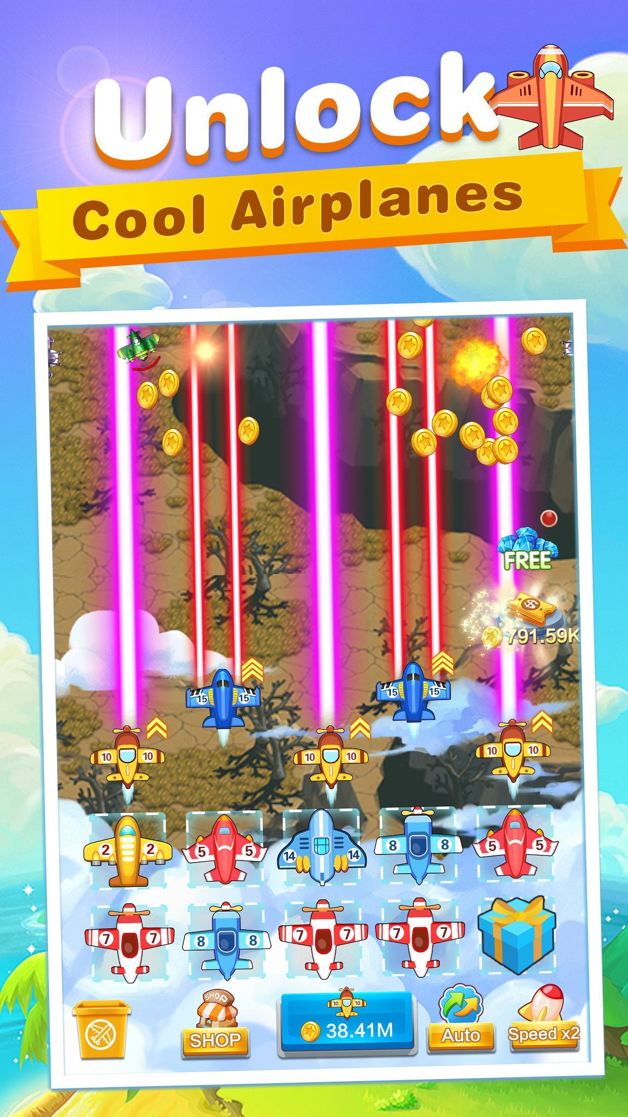 Screenshot 1 of Máy bay nhàn rỗi: Trò chơi hợp nhất & phòng thủ tháp 