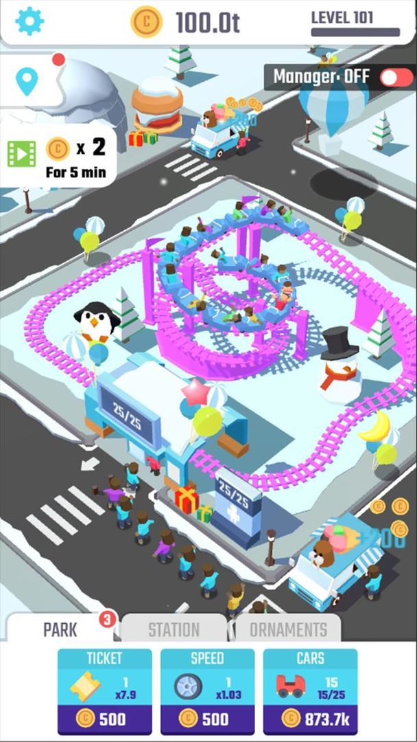 Idle Roller Coaster screenshot game