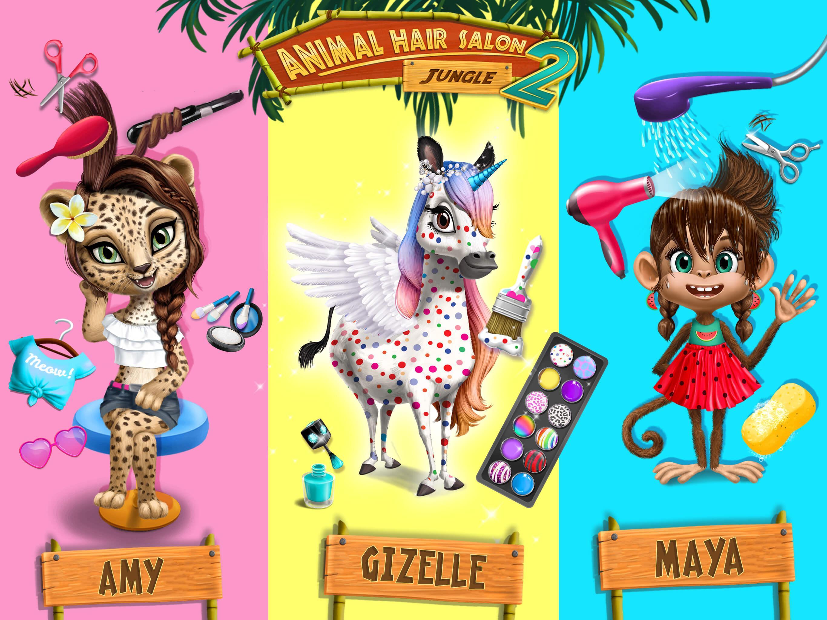 Jungle Animal Hair Salon 2 Game Screenshot