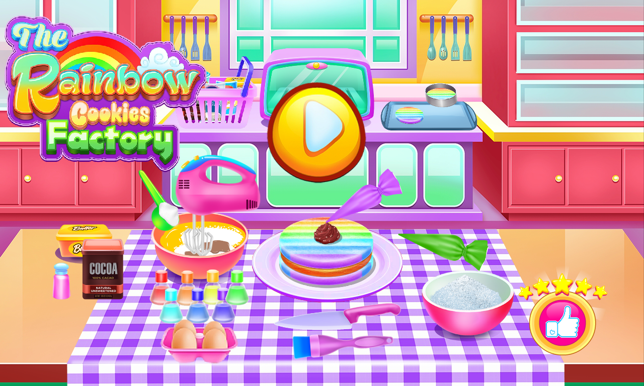 Screenshot 1 of ဟင်းချက်ဂိမ်းများ Rainbow Cookies စက်ရုံ 1.0.1