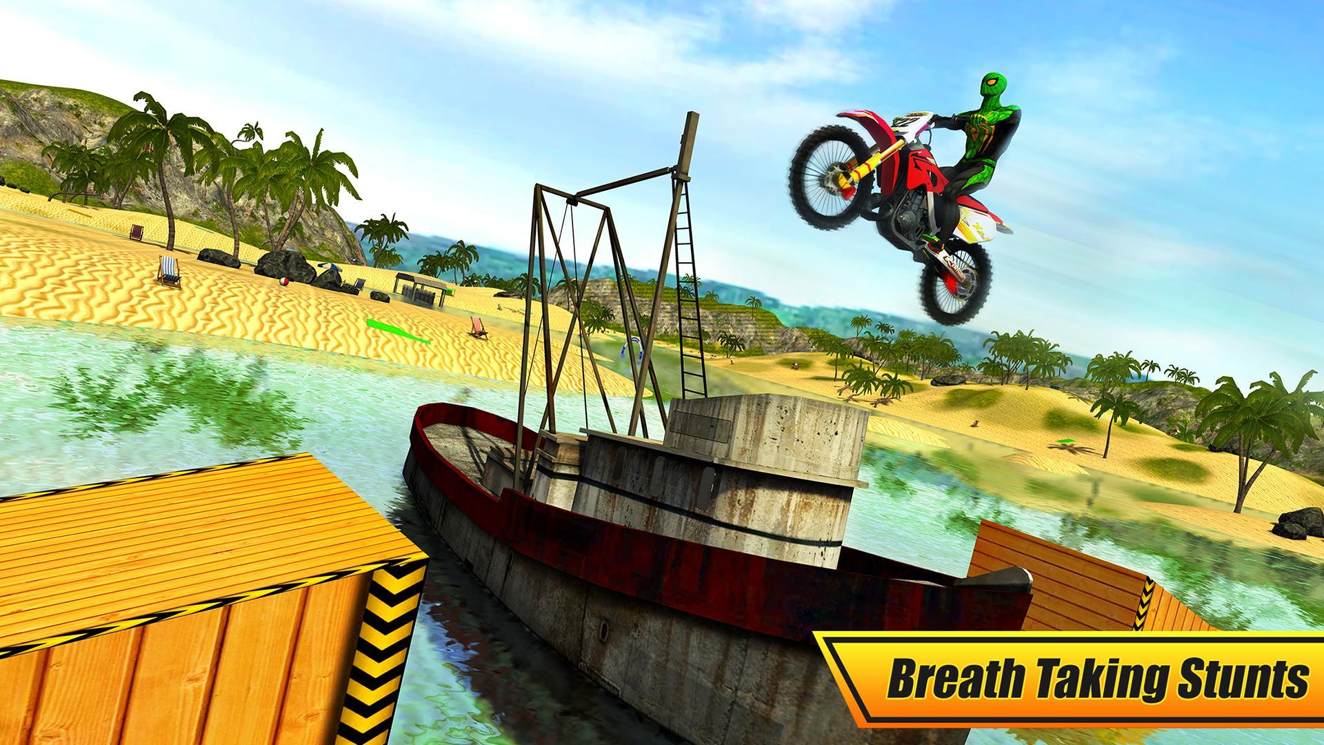 Superhero Water Surfer Bike Racing: Beach Racer Game Screenshot