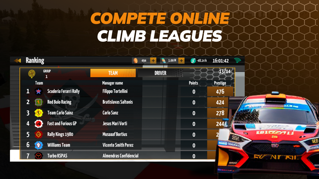 Screenshot of Live Rally Manager