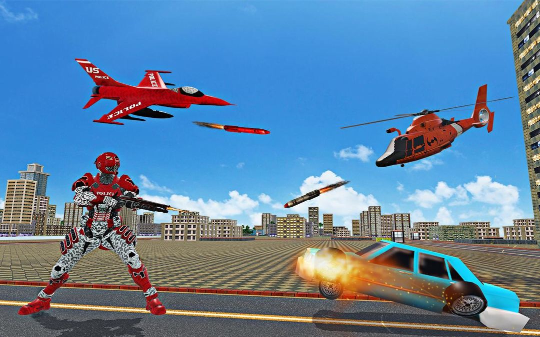 US Police Jet Car Robot Transform Wars ภาพหน้าจอเกม