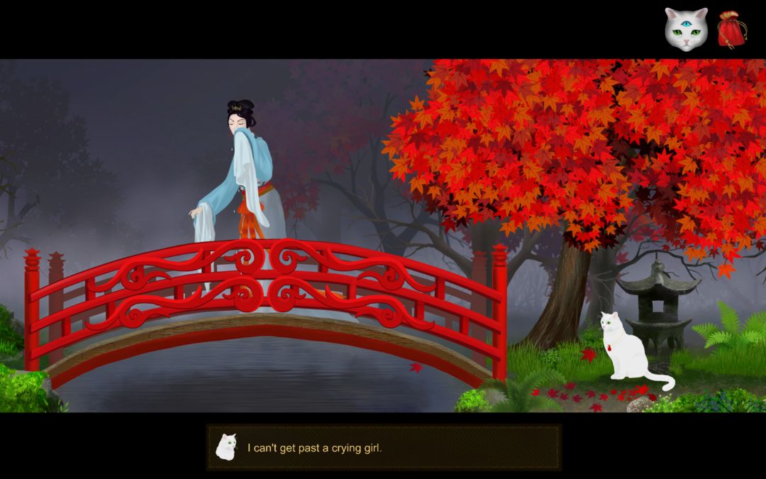 Screenshot of Cat and Ghostly Road