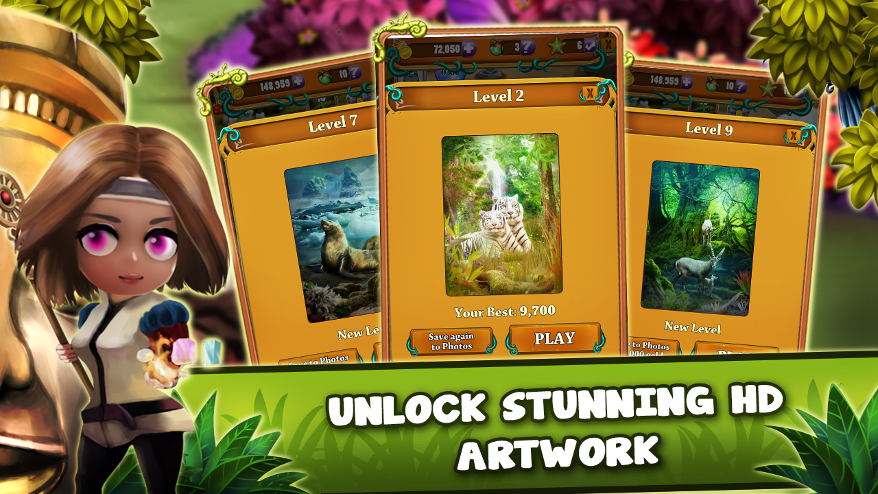 Match 3 Jungle Treasure Game Screenshot