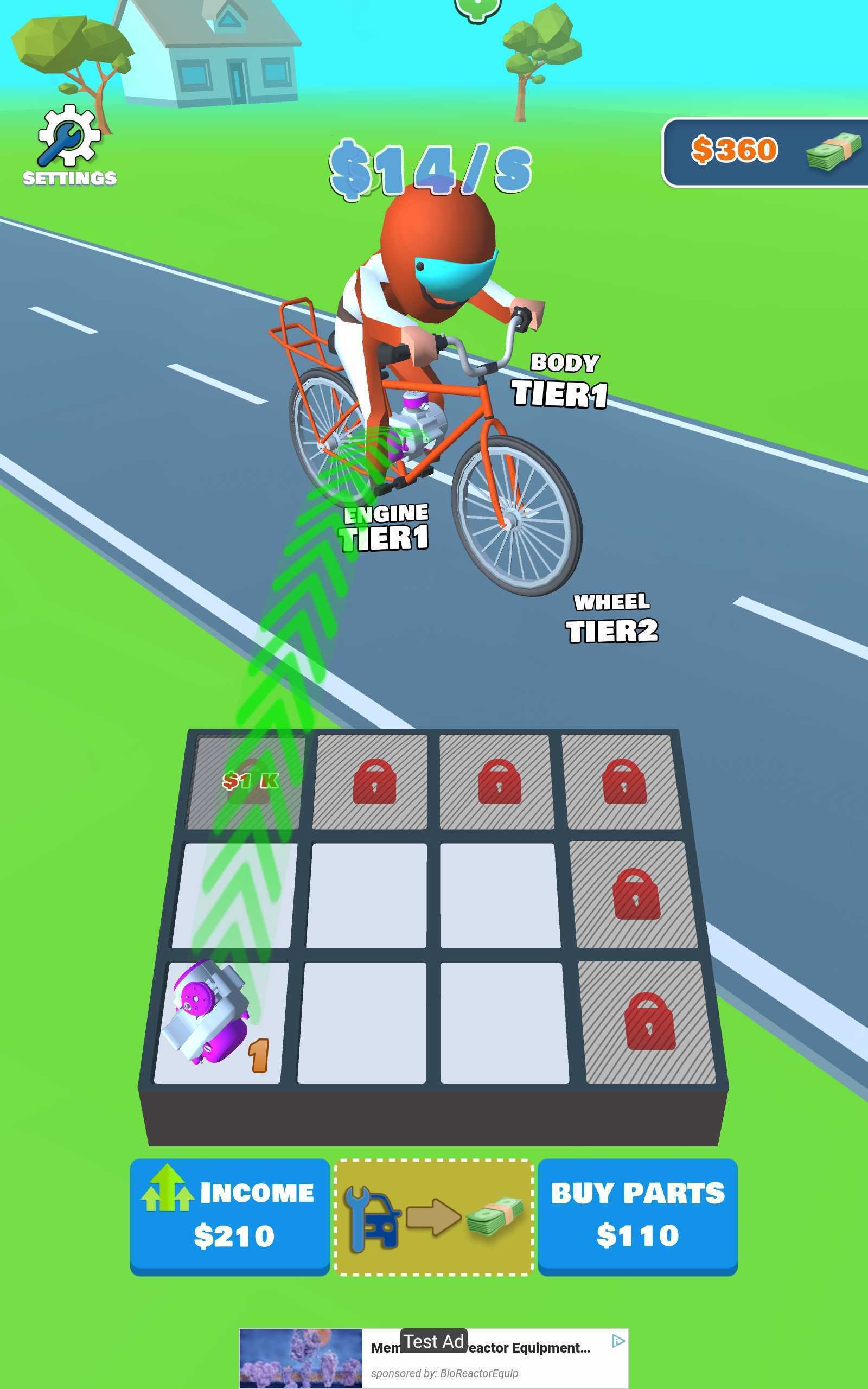 Cuplikan Layar Game Idle Biker - Tap, Merge & Race