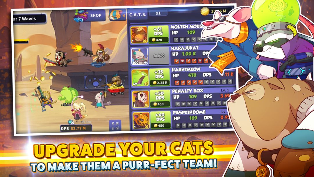 Screenshot of Tap Cats: Idle Warfare
