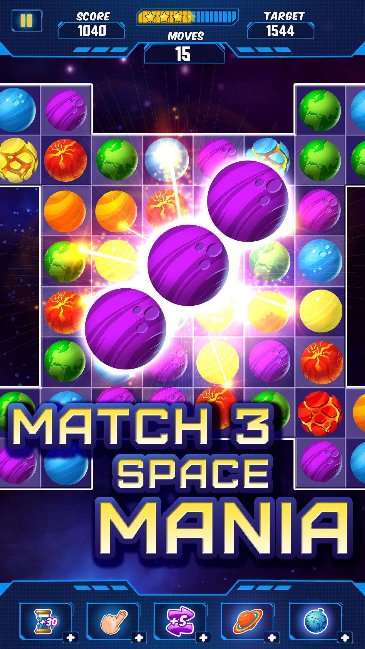 Space Smash Match 3 Game Screenshot