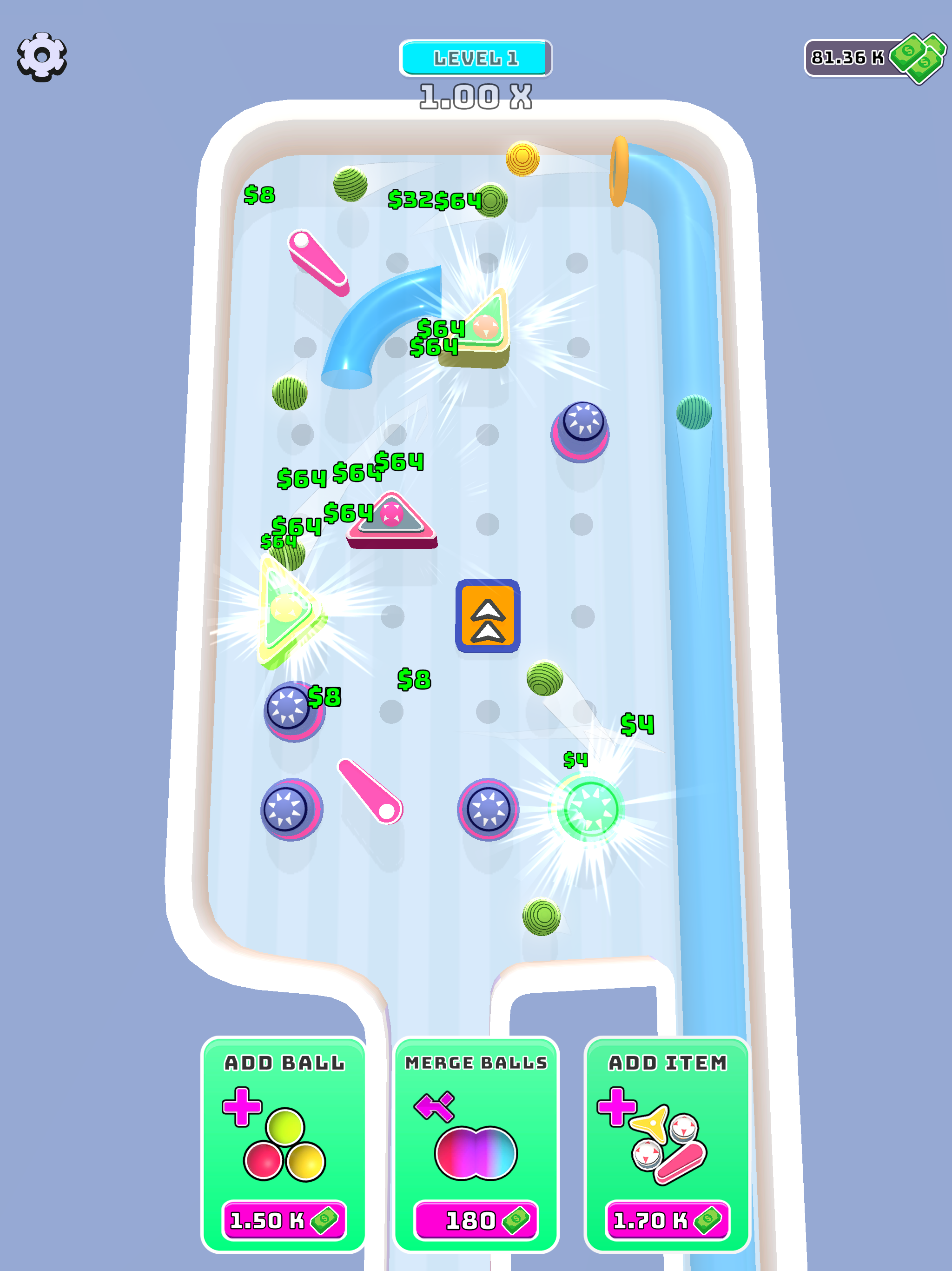 Screenshot of Idle Merge Pinball