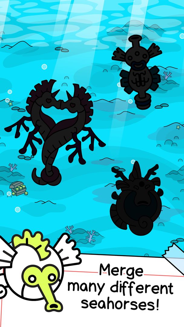 Seahorse Evolution - Merge & Create Sea Monsters 게임 스크린 샷