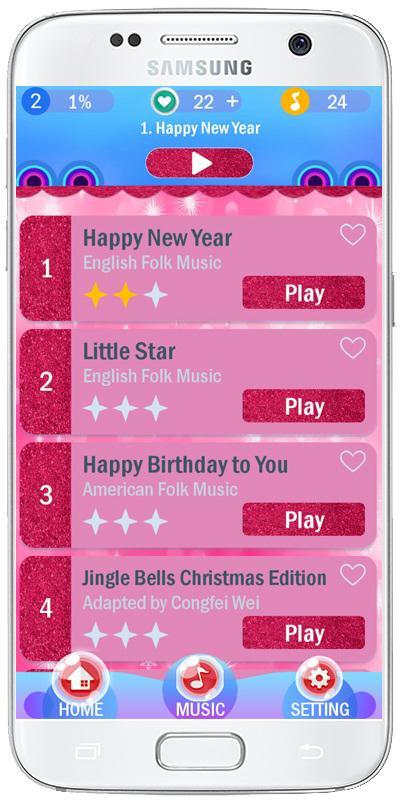 Pink Piano Tiles 2 Game Screenshot