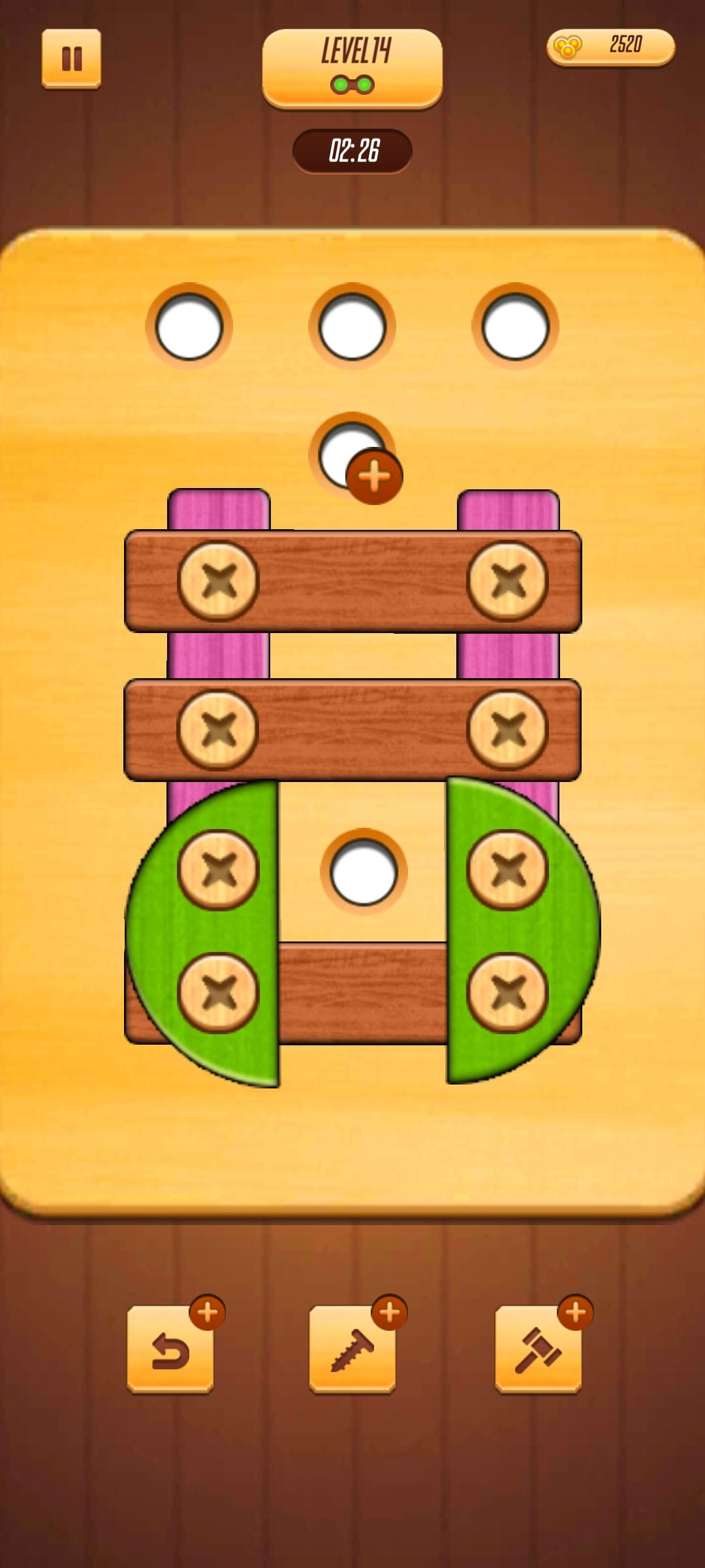 Wood & Nuts -Screw Puzzle Game Game Screenshot