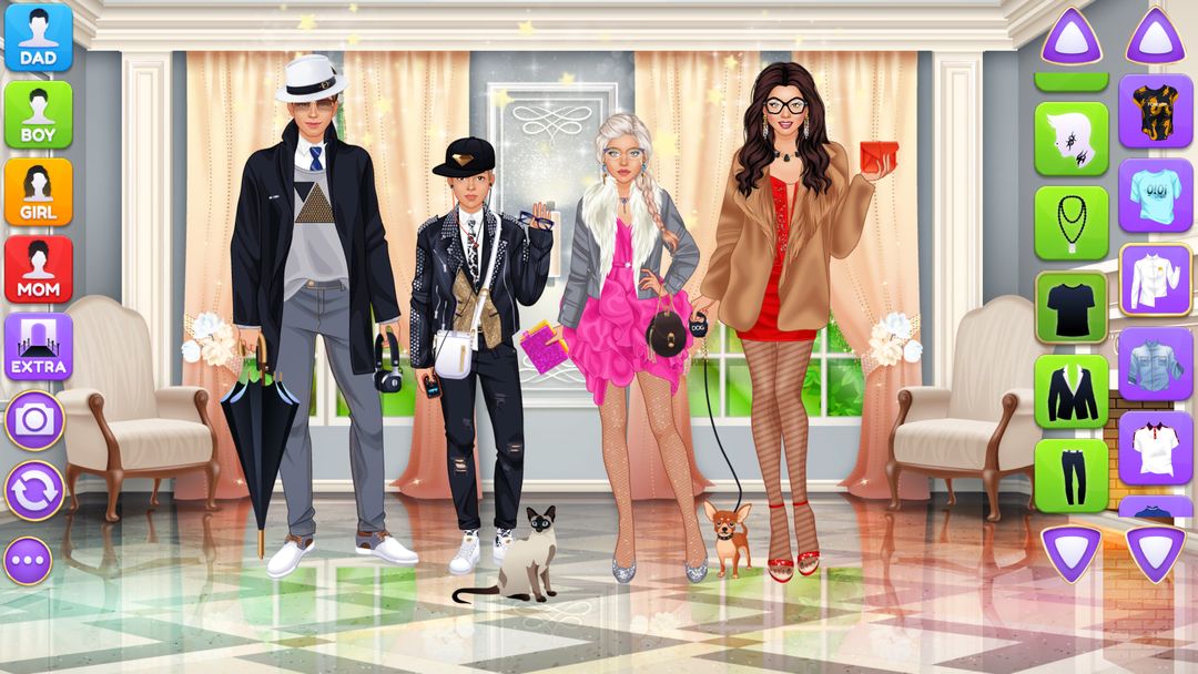 Screenshot of Superstar Family Dress Up Game