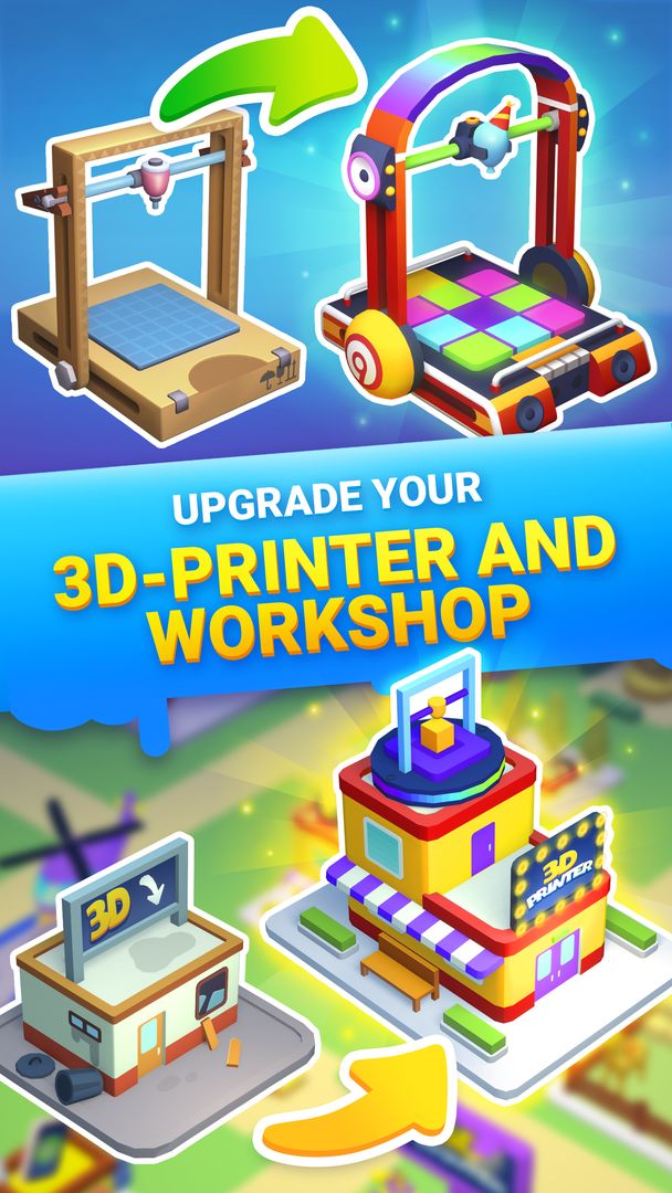 Idle 3D Printer - Garage business tycoon ภาพหน้าจอเกม