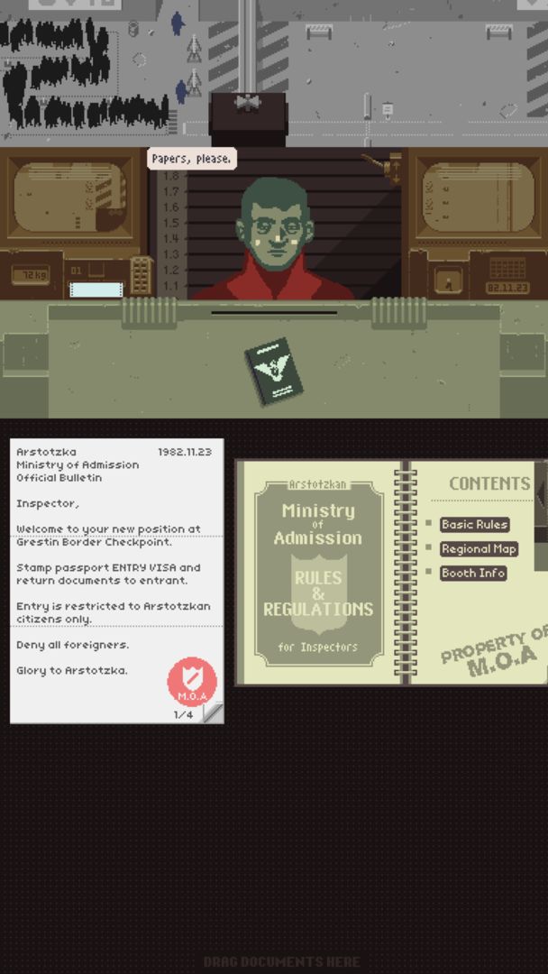 Screenshot of Papers, Please