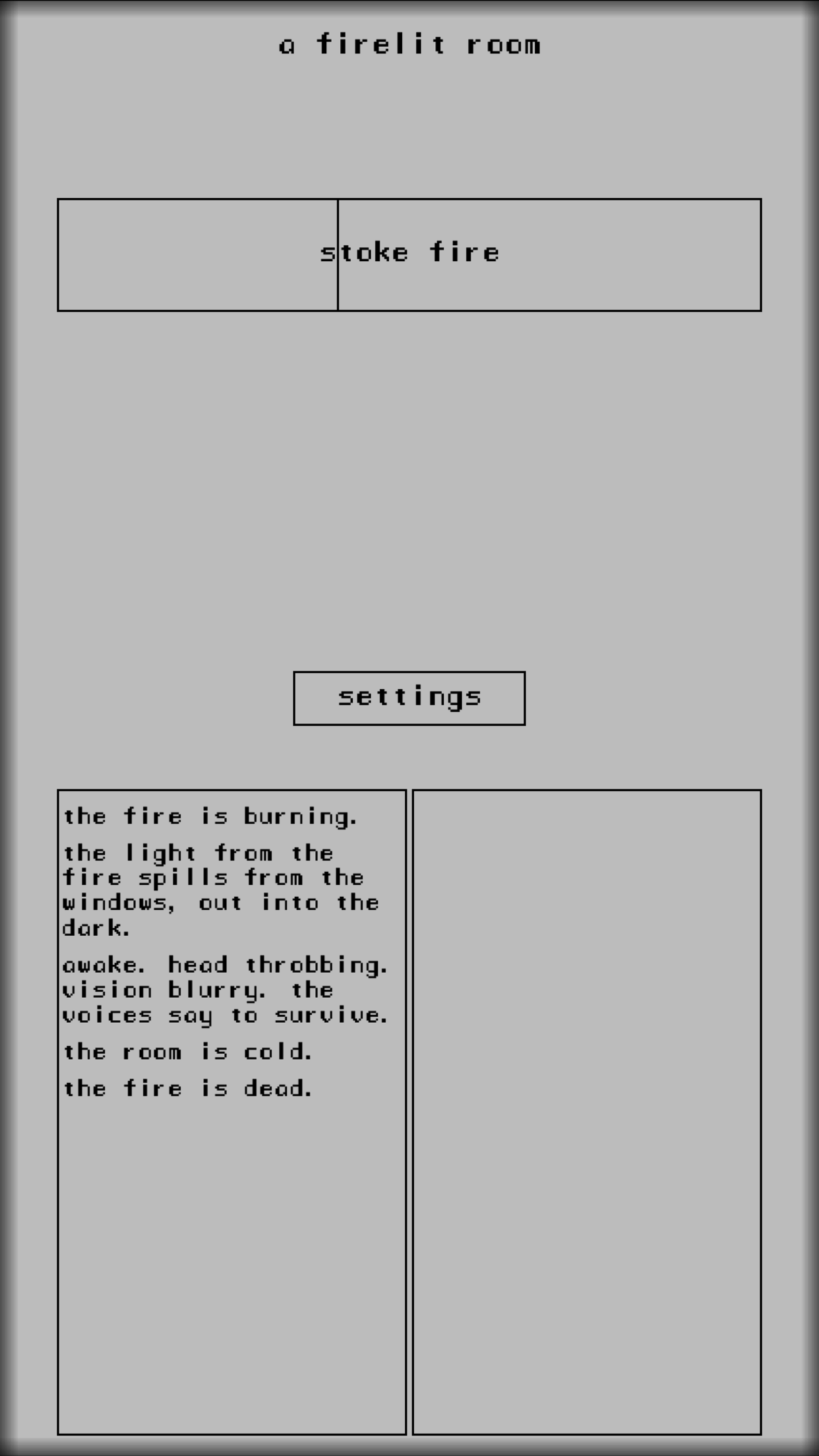 A Dark Room ® Game Screenshot