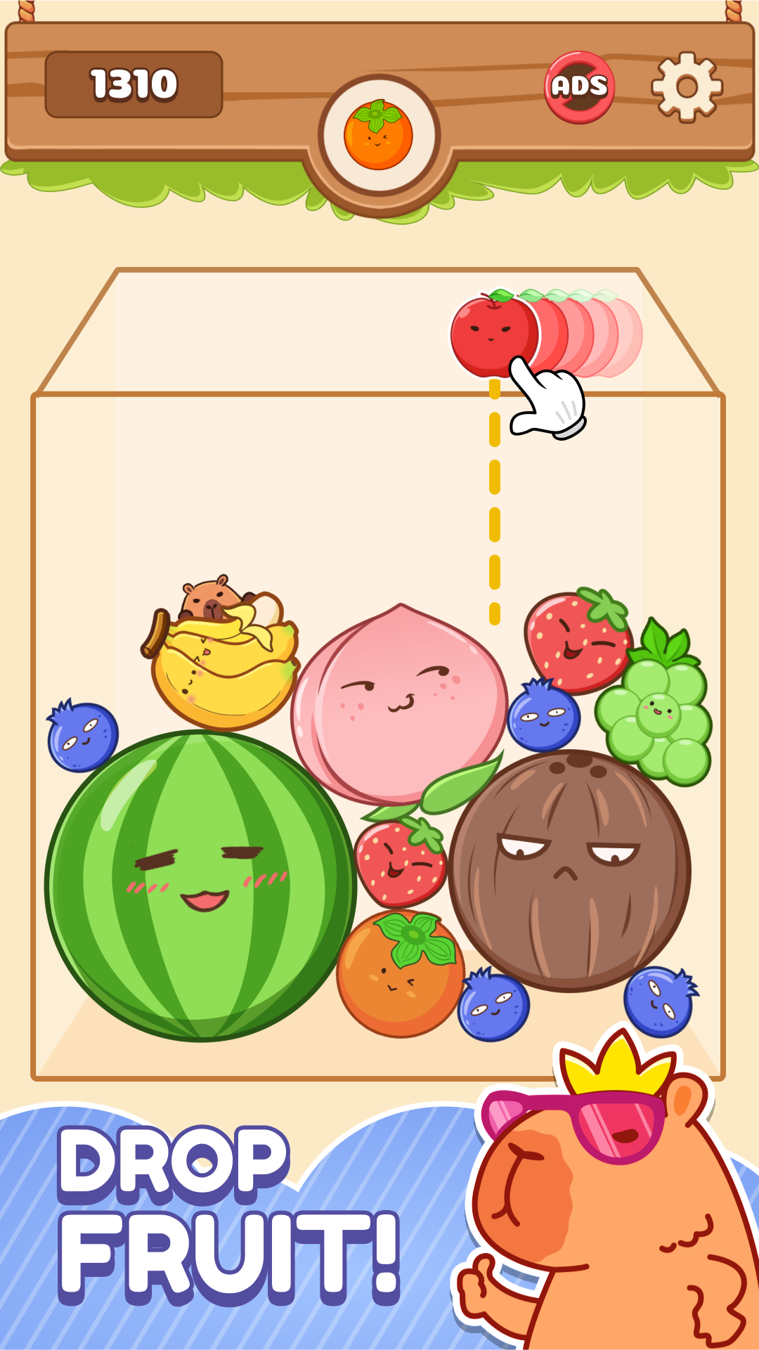 Cuplikan Layar Game Fruits Merge: Capy Drop Master