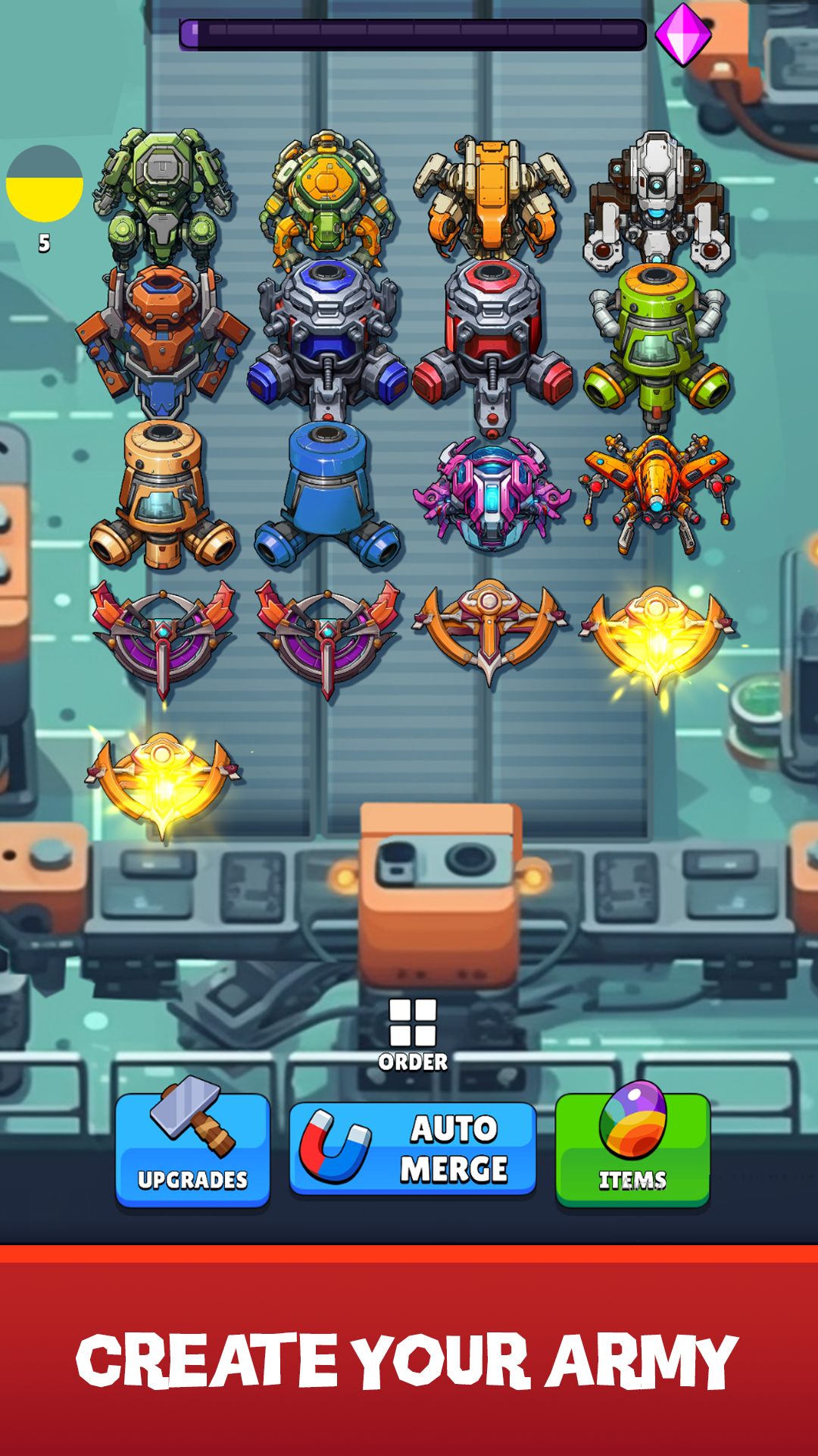 Скриншот игры Robot Factory: Merge Mecha