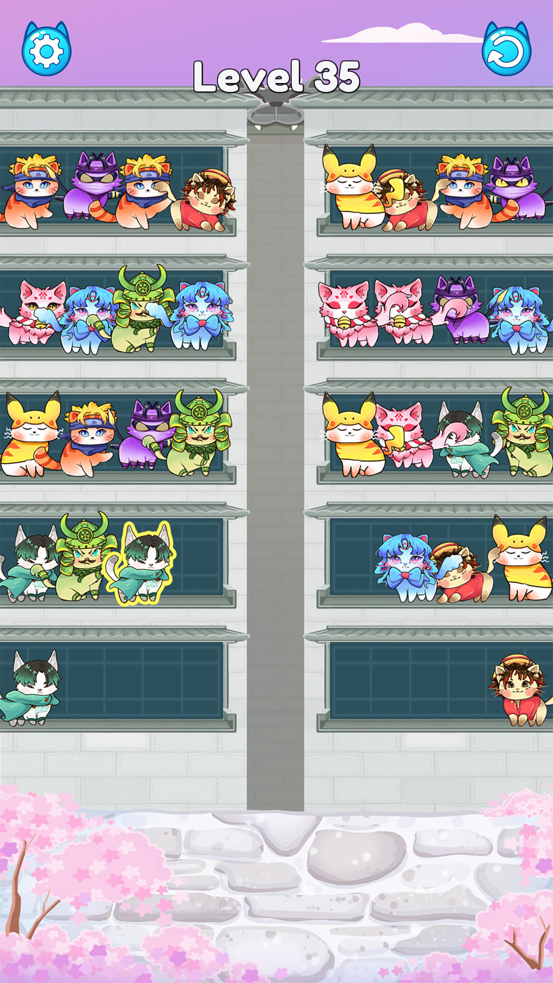 猫の並べ替え色：クラシックパズル ゲームのスクリーンショット