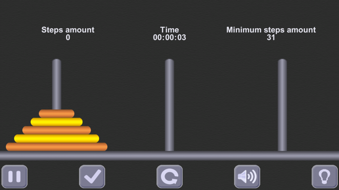 The Tower of Hanoi. (ad-free) Game Screenshot