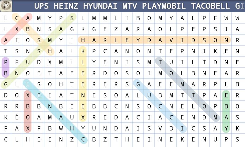 Screenshot of Word Search Puzzle