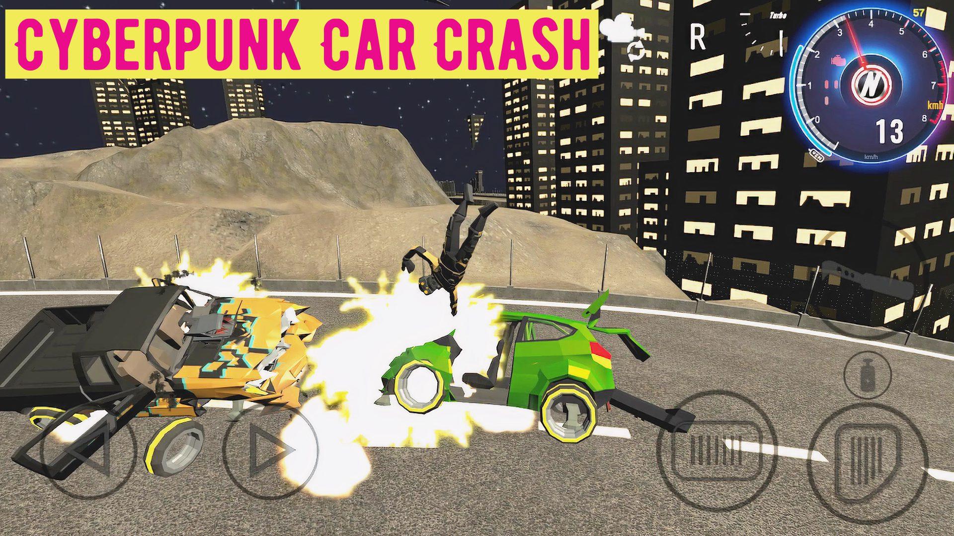 Cyberpunk Car Crash Game Screenshot