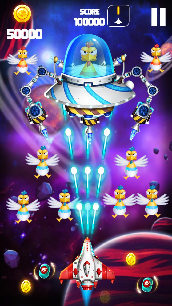 Chicken Shooter: Crazy Invader Game Screenshot