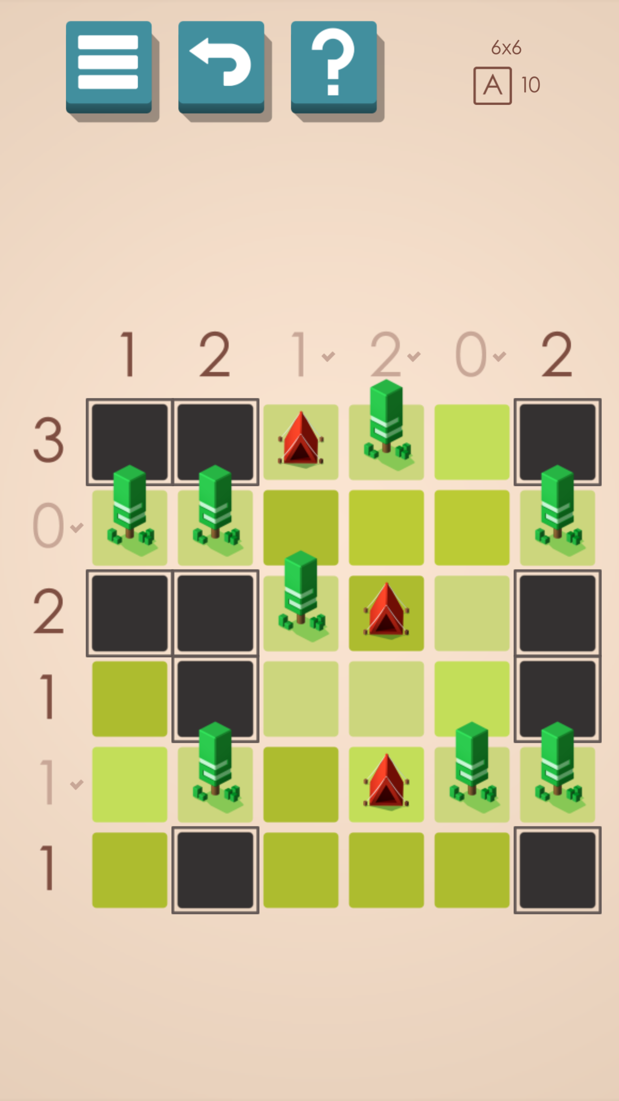 Screenshot 1 of टेंट और पेड़ पहेलियाँ 1.14.0