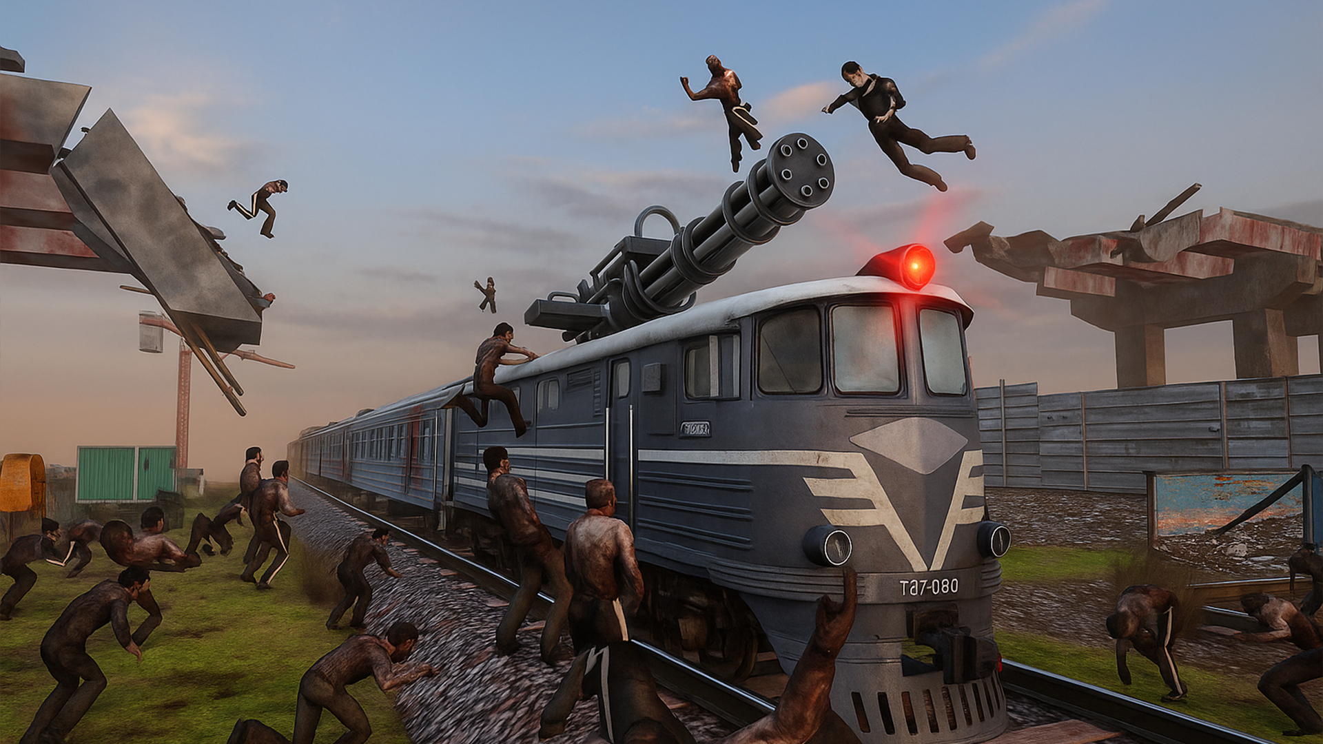 Train shooting - Zombie War Game Screenshot