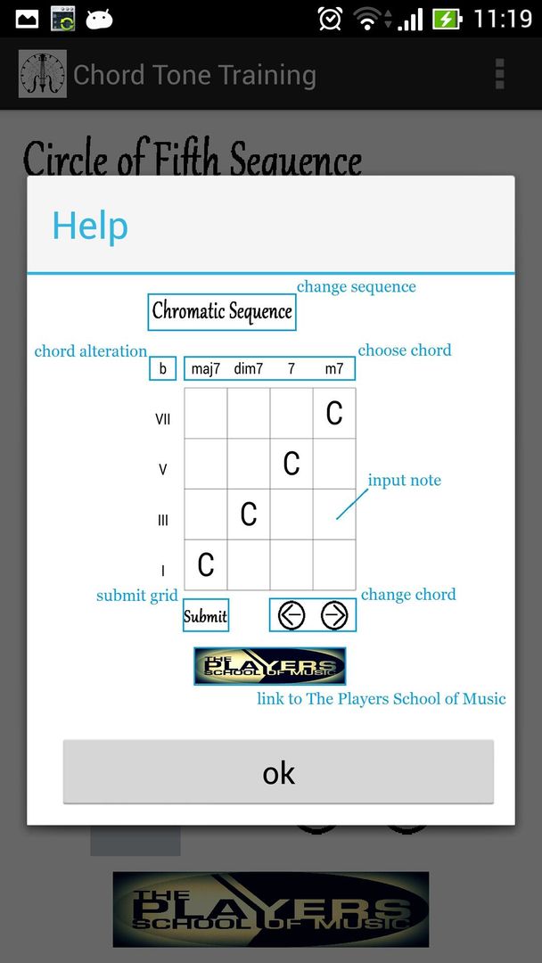 Screenshot of Chord Tone Training