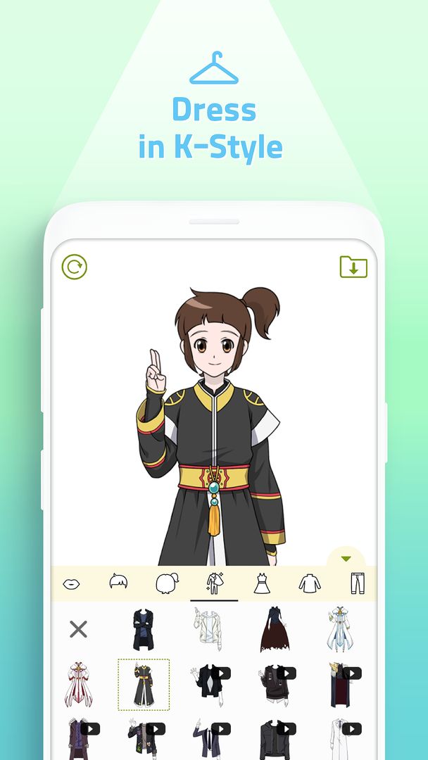 Screenshot of ShinVatar: K-pop style mini-me