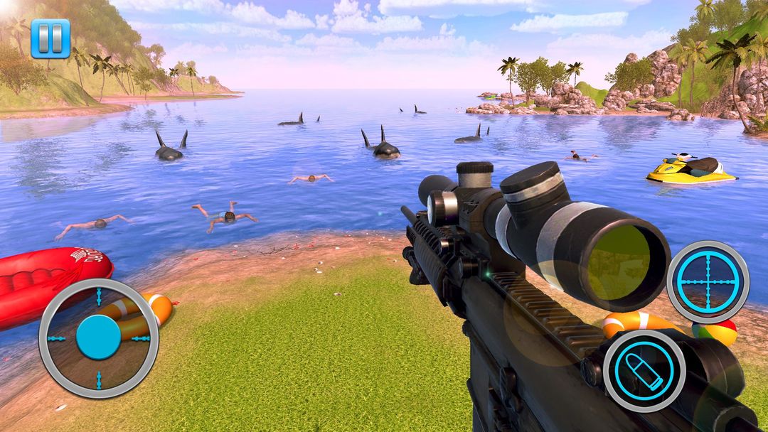 Underwater Whale Shark Attack FPS Sniper Shooter 게임 스크린 샷