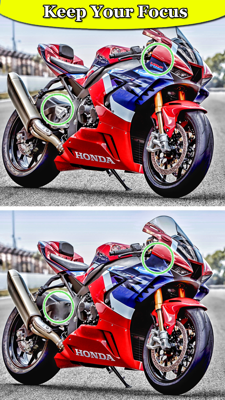 Captura de Tela do Jogo Spot Difference  CBR 250 Byke