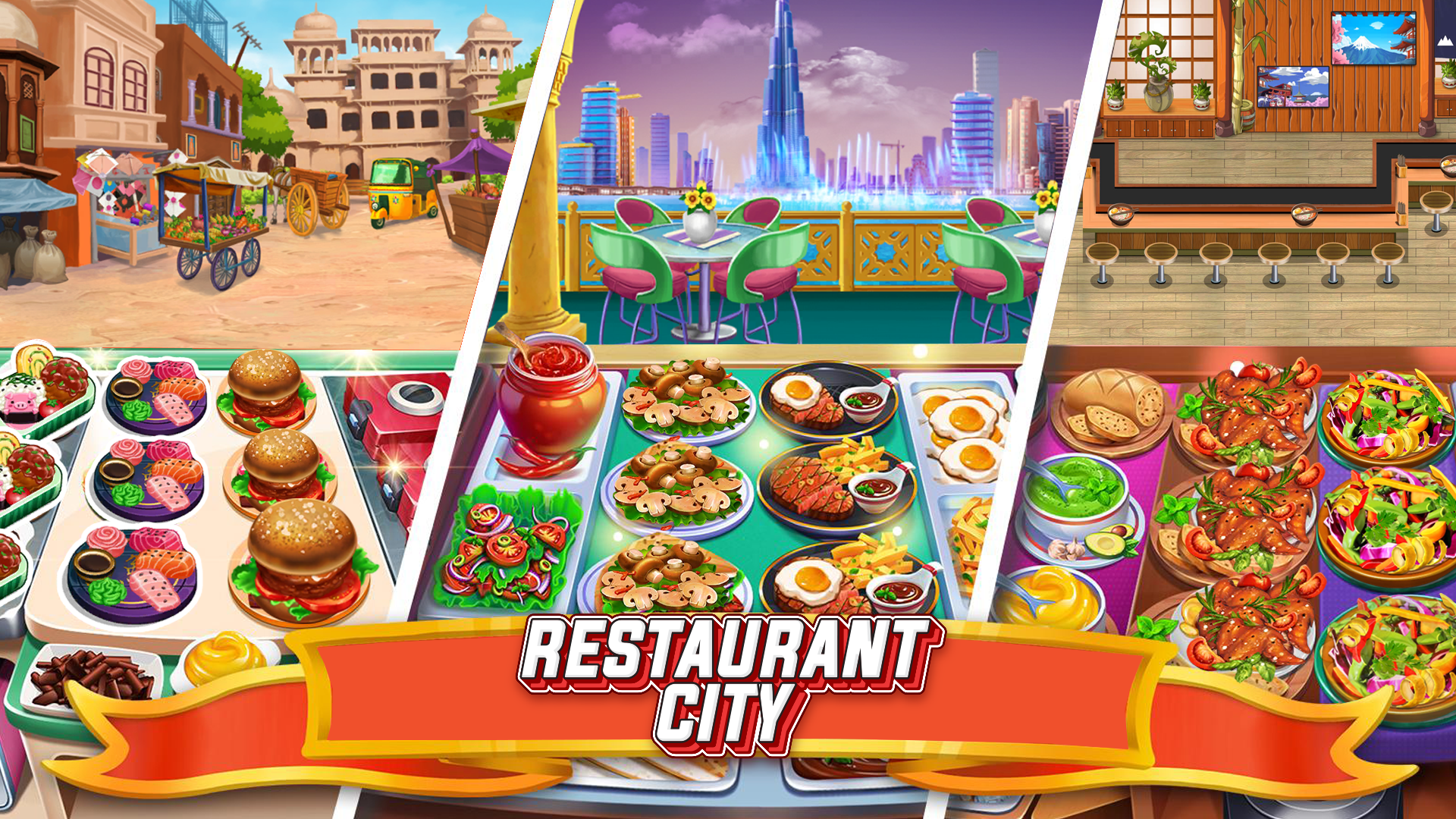 Screenshot 1 of रेस्तरां शहर - एक नया बावर्ची खेल 1.0.1