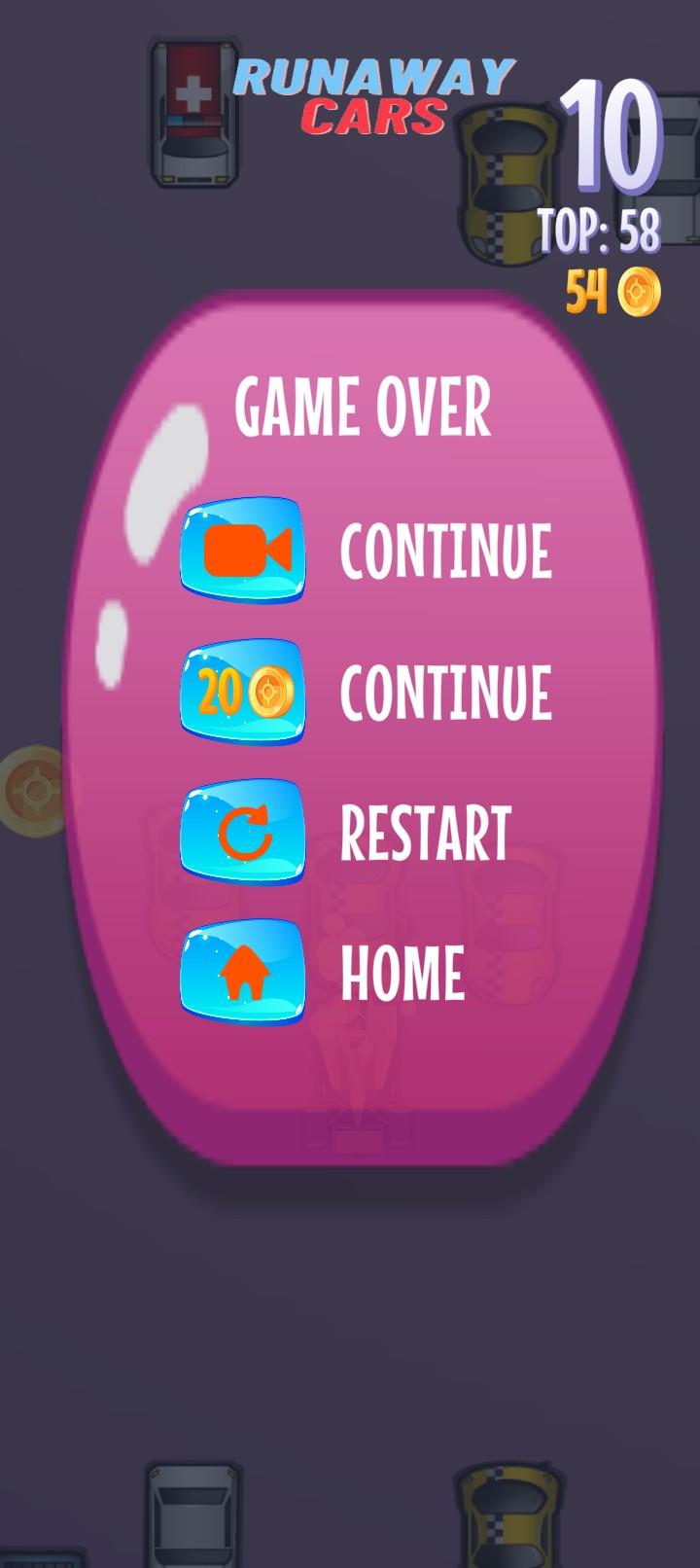 Runaway Cars 게임 스크린샷