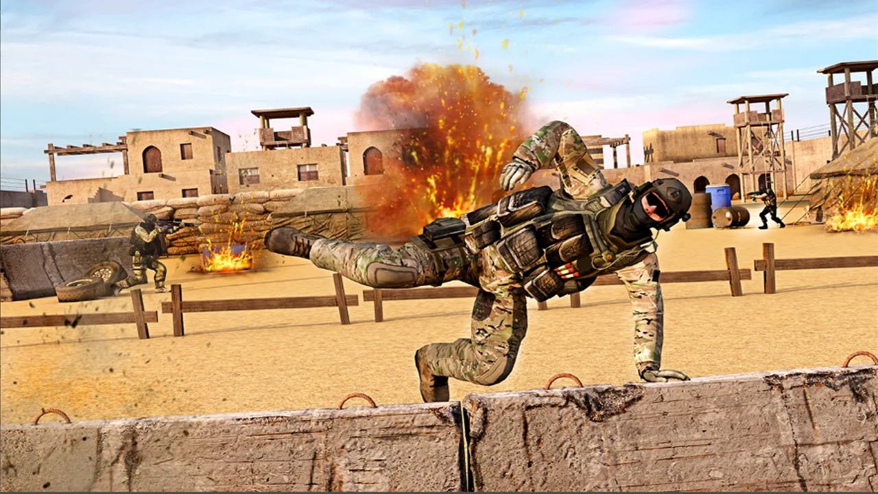 Screenshot 1 of Juegos de armas de guerra del ejército sin conexión 1.0