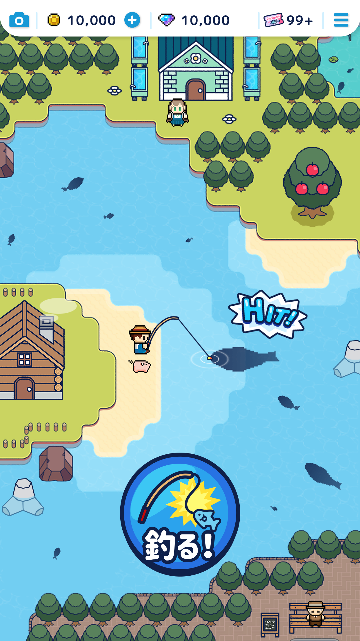 Screenshot 1 of Fishing Life + (Plus) ~Yuru Yuru 釣魚RPG~ 4.6.0