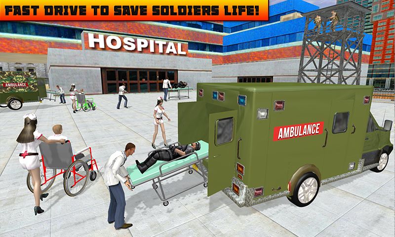 US Army Ambulance 3D Rescue Game Simulator遊戲截圖