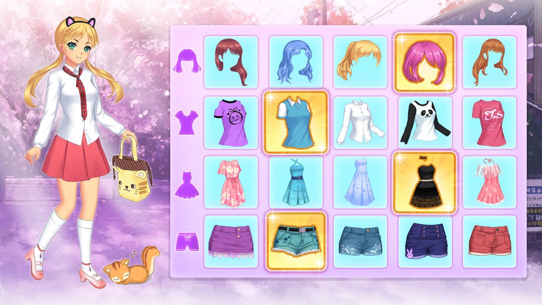 소녀들을 위한 애니 드레스업게임 게임 스크린 샷