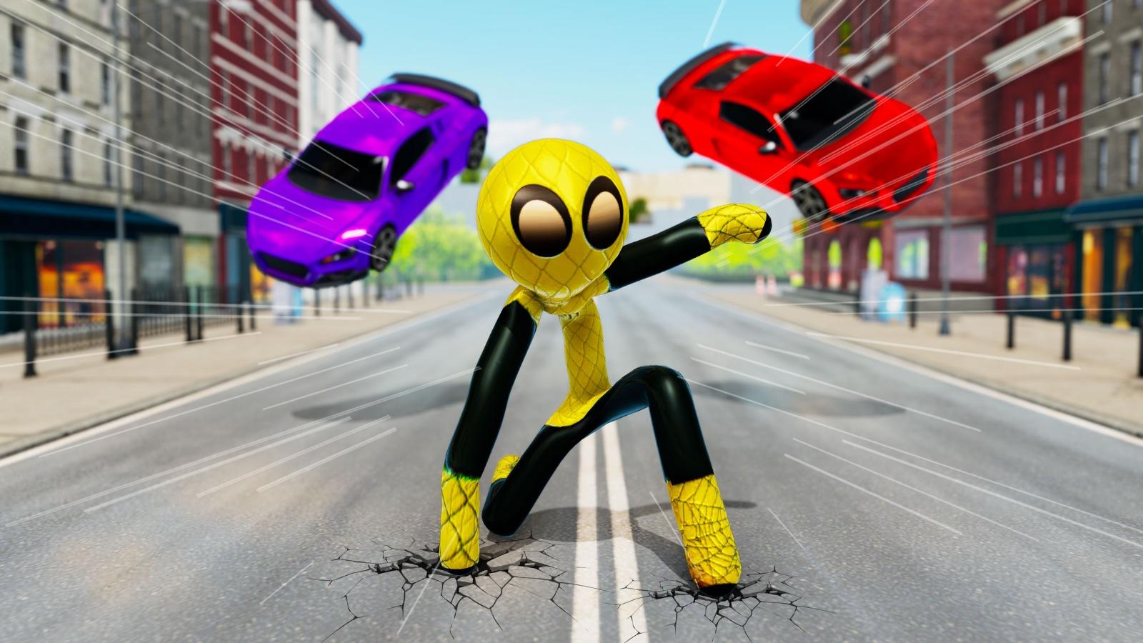 Spider Stickman Rope Hero Game Game Screenshot