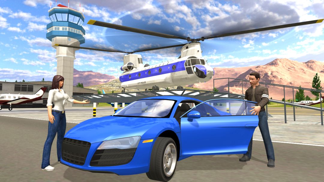 Helicopter Flying Car Driving 게임 스크린 샷