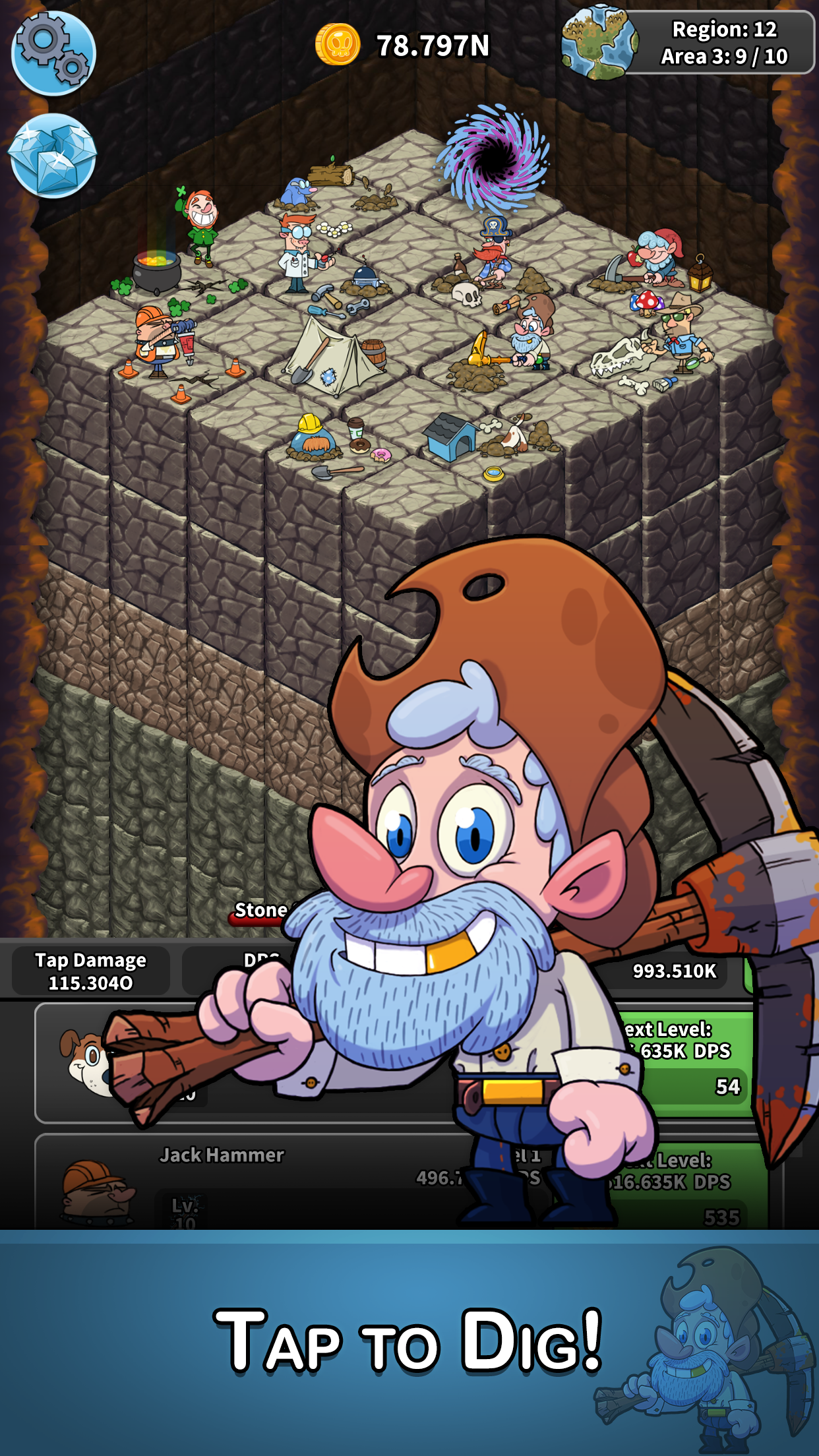 Tap Tap Dig - Idle Clicker Game 遊戲截圖